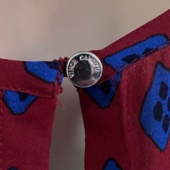 Vince Camuto Sheer Navy and Red Sleeveless top. Small - Picture 6 of 7